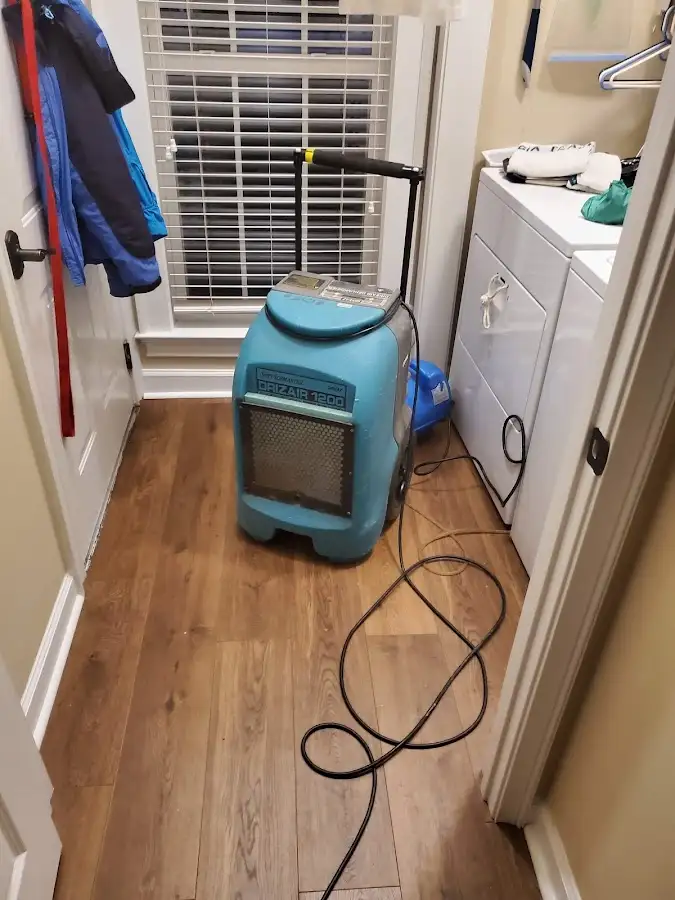 Commercial dehumidifier deployed for Flood Damage Cleanup in Lakemoor